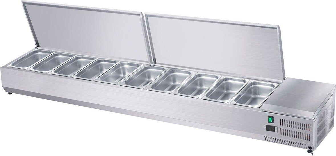 GastroHero Edelstahl-Kühlaufsatz ECO 9 x GN 1/3