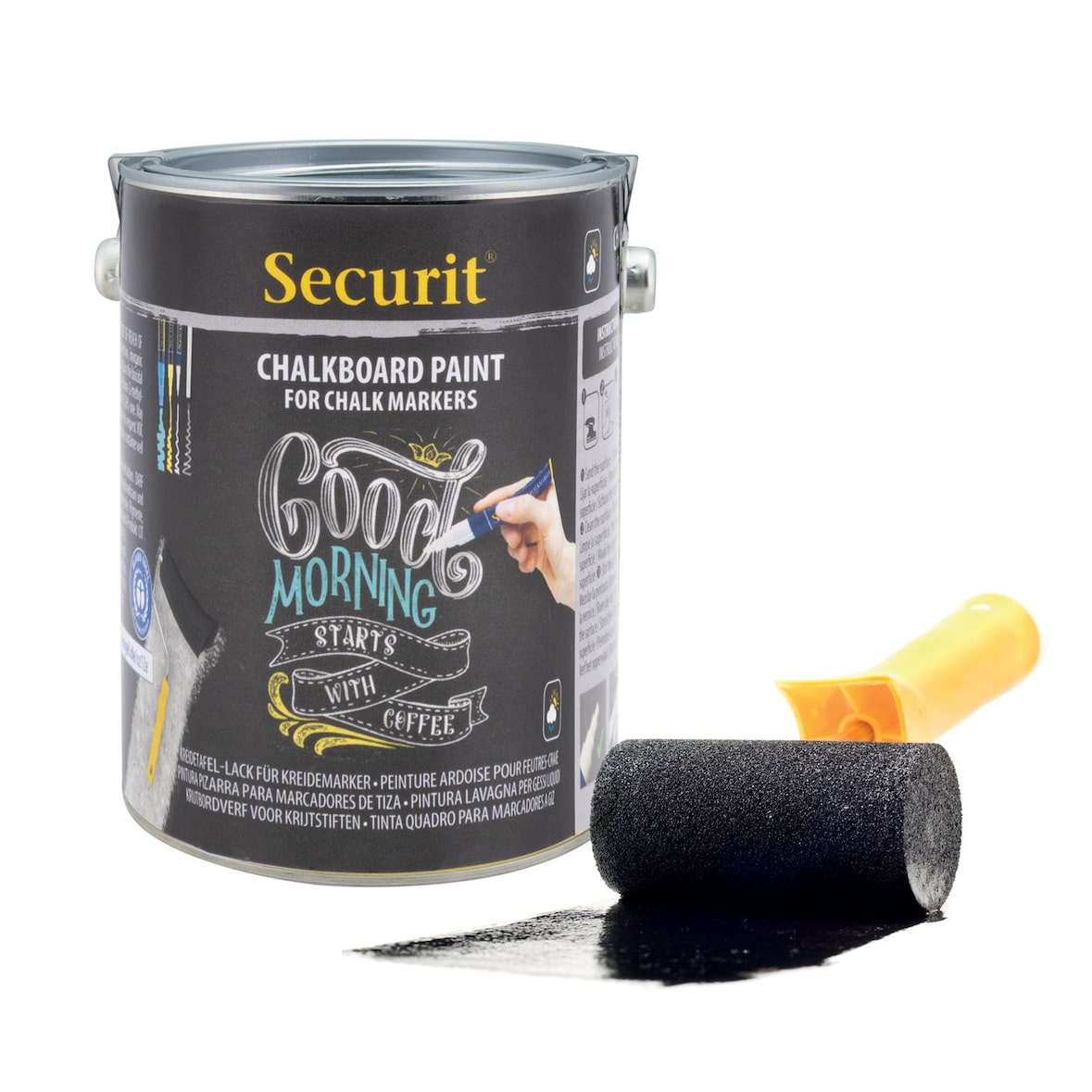 Securit® Acrylfarbe für Kreidetafeln auf Wasserbasis - Schwarz - 2,5L