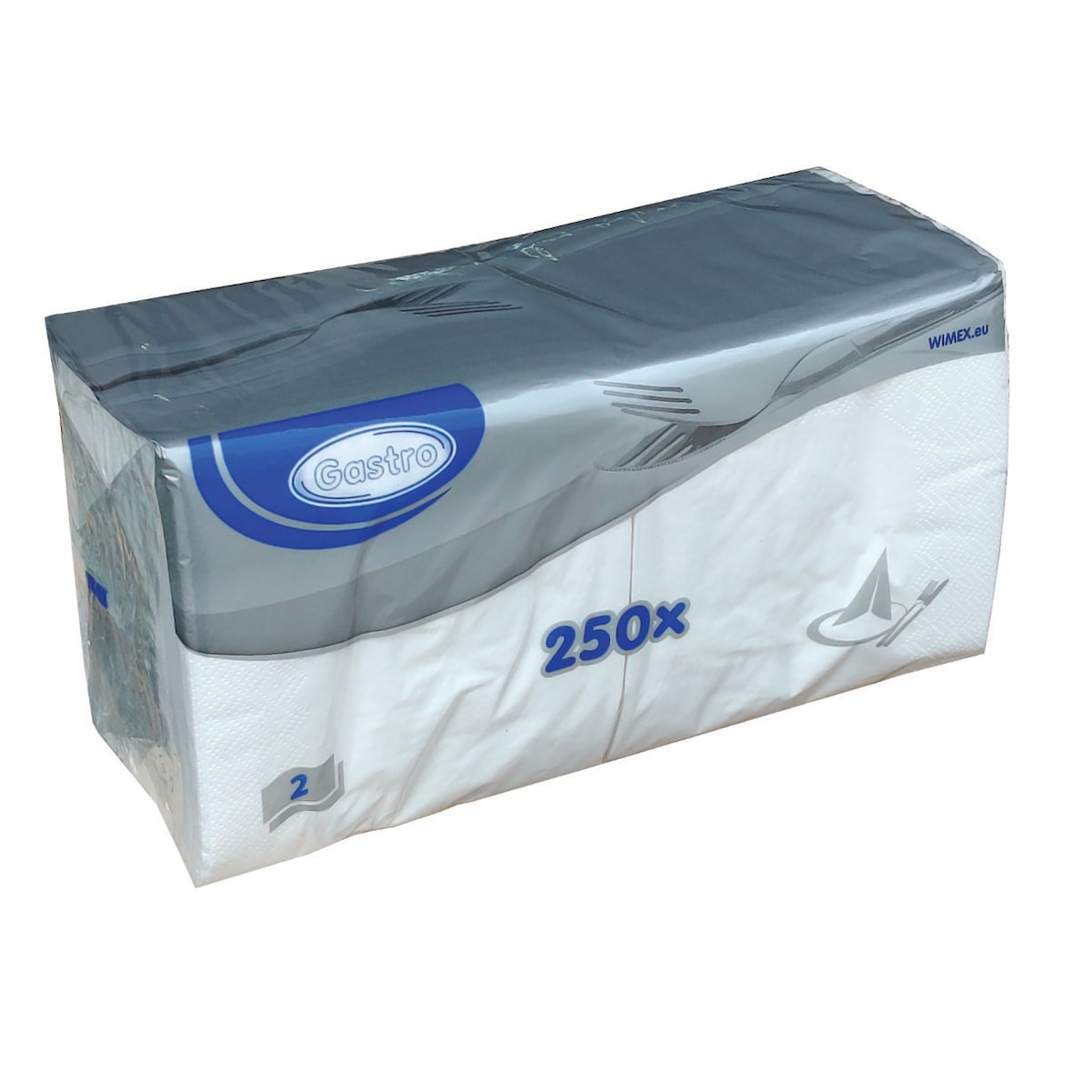 250 Cocktail-Servietten 2-lagig ca. 24x24cm weiß