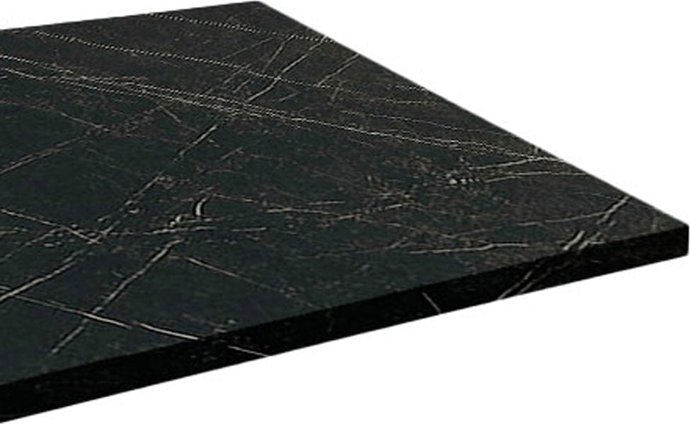 Restootab - Tischplatte 70x70 Dekor schwarzer Marmor