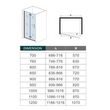 thumbnail of AICA Mampara de ducha frontal plegable vidrio 6mm con tratamiento antical,(986-1016)x1850mm