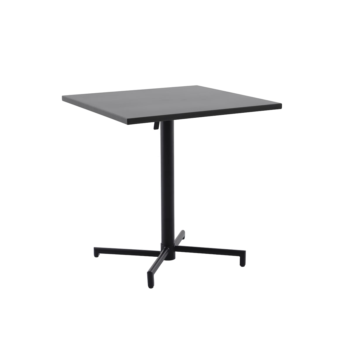 METRO PROFESSIONAL Mesa Bistro plegable Aveiro, acero, tablero efecto madera, 70 x 70 cm, cuadrada, gris oscuro/negro