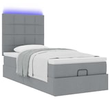 thumbnail of vidaXL Ottoman-Bett mit Matratze & LEDs Hellgrau 90x190 cm Stoff