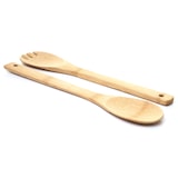 thumbnail of Cubertero + Servidor de ensaladas HWC-B20, bandeja de vajilla con cajón para servir cubiertos accesorios de cocina, bambú