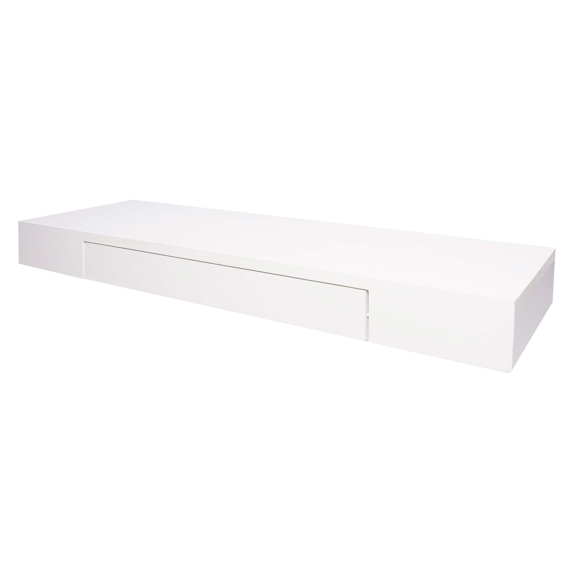 Wandregal | HxBxT 8x80x25cm | Schublade Massiv-Holz | Weiß | Schweberegal Wandboard Hängeregal Regal