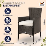 thumbnail of CASARIA® Polyrattan Gartenstühle 4er Set Braun