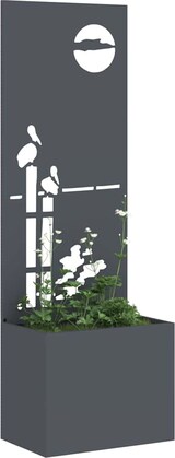 thumbnail of vidaXL Blumentopf mit dekorativem Paneel Anthrazit 50 x 140 cm