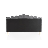 thumbnail of SalesFever Muschelbett aus Samt | 180 x 200 cm | Beine aus goldfarbenem Chrom