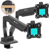 thumbnail of ONKRON Monitor Halterung 2 Monitore für 13 - 32 Zoll Bildschirme bis 10 kg pro Arm, Gasdruckfeder Monitorhalterung,VESA 75x75 - 100x100,Schwarz G160-B