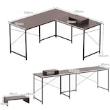 thumbnail of COSTWAY Escritorio en forma de L, escritorio de esquina reversible, mesa de esquina con orificios para cables y soporte extraíble para CPU/monitor