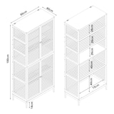 thumbnail of Helloshop26 - Badezimmerschrank/Regal aus Bambus 180 x 80 x 40 cm Naturfinish 03_0008885