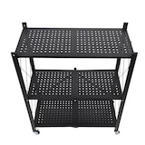 thumbnail of WellHome - Scaffale di stoccaggio pieghevole con 3 ripiani e ruote in nero - 71x34x89 cm