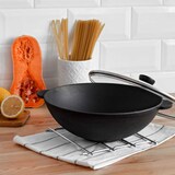 thumbnail of 3,7L Ø28cm Wok Bratpfanne Gusseisen Asia Schmortopf Induktion Pfanne Kazan