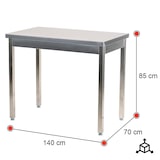 thumbnail of Romux® Edelstahltisch für Gastronomie Zentraltisch ohne Regal 1400x700x850 mm Zerlegbar | Arbeitstisch aus Edelstahl Korrosionsbeständig