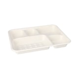 thumbnail of PAPSTAR 25 Menü-Trays, Zuckerrohr "pure" 5-geteilt 3,7 cm x 22 cm x 28,2 cm weiss (89882, 25 Stück)
