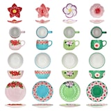 thumbnail of Flori Flower 16tlg Frühstücksset Steingut Teller Becher Schale Ablage Blumen