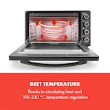 thumbnail of Masterchef 60 Mini-Backofen 60l 2000W 100-230 °C Timer schwarz Schwarz