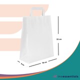 thumbnail of Inoverse 250 stk Papiertüten mit Henkel, 18+08x22 Papiertragetaschen, Weiß Geschenktüten, Papiertaschen
