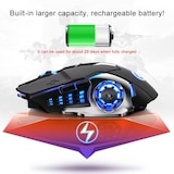 thumbnail of Souris Gaming Silencieuse Rechargeable Sans Fil 2.4GHz 1600DPI 3 Modes Ajustables YONIS