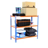 thumbnail of SimonRack Scaffali Metallo Garage 900x1200x400 mm, 3 Niveaux, Ripiani in Legno, 200 kg per Ripiano, Blu/Arancione/Legno – Maderclick