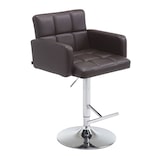 thumbnail of Tabouret de bar Los Angeles similicuir avec pied en métal Marron/Chrome