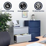 thumbnail of BISLEY Hängeregistraturschrank mit Schloss aus Metall in schwarz, 4 Schubladen, doppelbahnig - Hängeregisterschrank abschließbar, Hängeregistratur