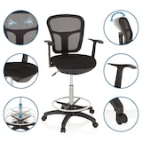 thumbnail of Taburete / silla de trabajo TOP WORK 108 tejido de malla negro hjh OFFICE