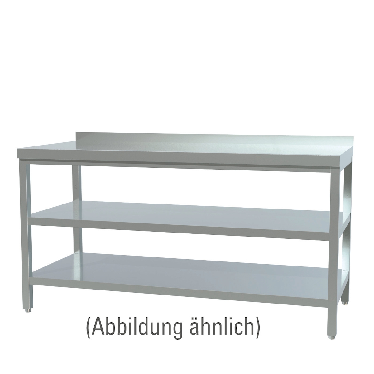 Arbeitstisch verschweißt mit 2 Böden mit 50 mm Aufkantung 900 x 600 x 850 mm