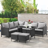 thumbnail of SVITA MADISON polyrattan dining set tuinmeubelset rotan lounge hoekbank zwart