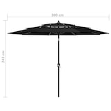 thumbnail of Helloshop26 - Guarda-sol de três níveis com mastro de alumínio preto de 3 m 02_0008759