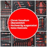 thumbnail of Mephisto Werkzeugwagen Werkstattwagen mit 8 befüllten Schubladen mit Ratsche mit Nusskasten, Pfeifenkopf usw. in Soft Inlays in Carbonoptik