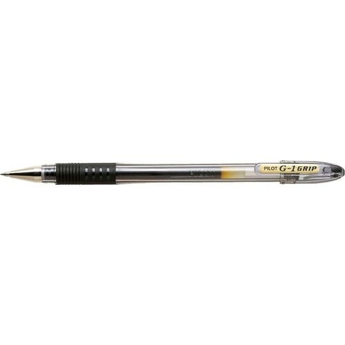 PILOT Stylo à bille pointe moyenne encre gel Noire corps plastique avec grip caoutchouc +capuchon G1 GRIP