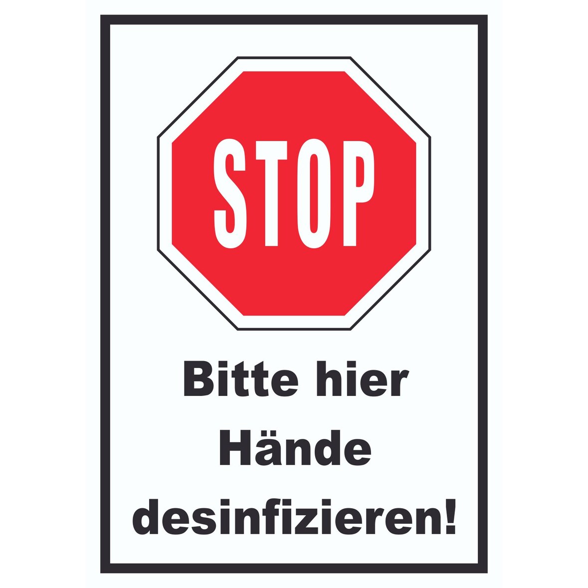 Bitte hier Hände desinfizieren Schild A0 Rückseite selbstklebend