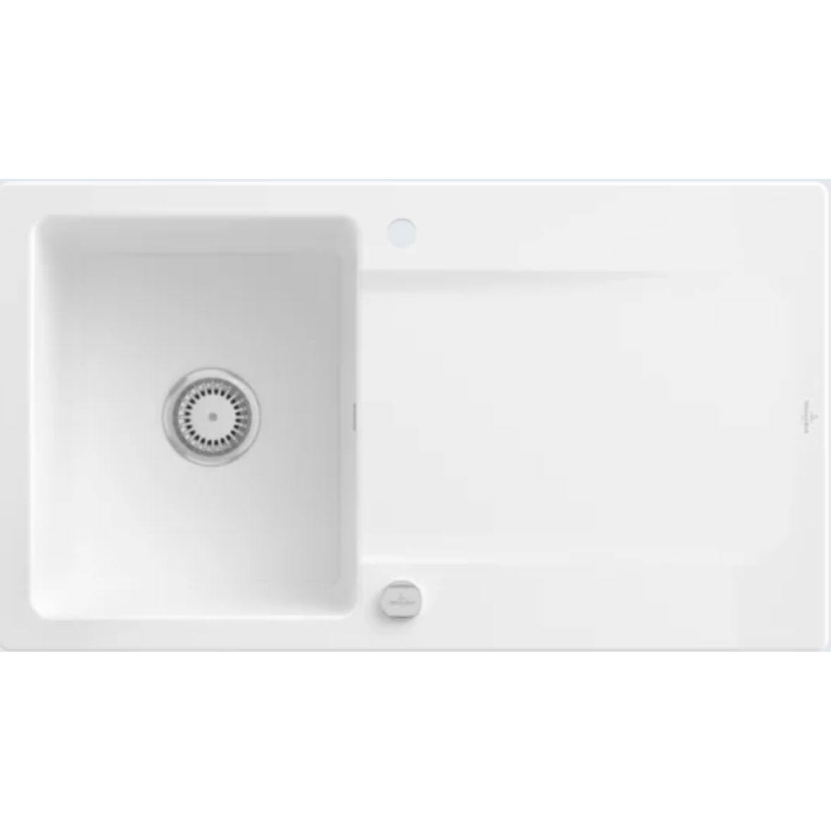 Villeroy&Boch Spülbecken inkl. Ablaufgarnitur mit Excenterbetätigung, Siluet 50 Weiß Alpin 90x51cm, reversibel