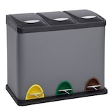 thumbnail of SVITA TC3X20 Treteimer 60 Liter Grau 20L dreifach XXL Abfalleimer 3er-Mülleimer Mülltrennung Küchen-Eimer