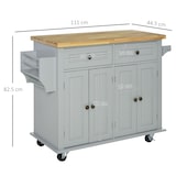 thumbnail of HOMCOM Carrello da Cucina con 2 Cassetti e 2 Armadietti Legno Grigio