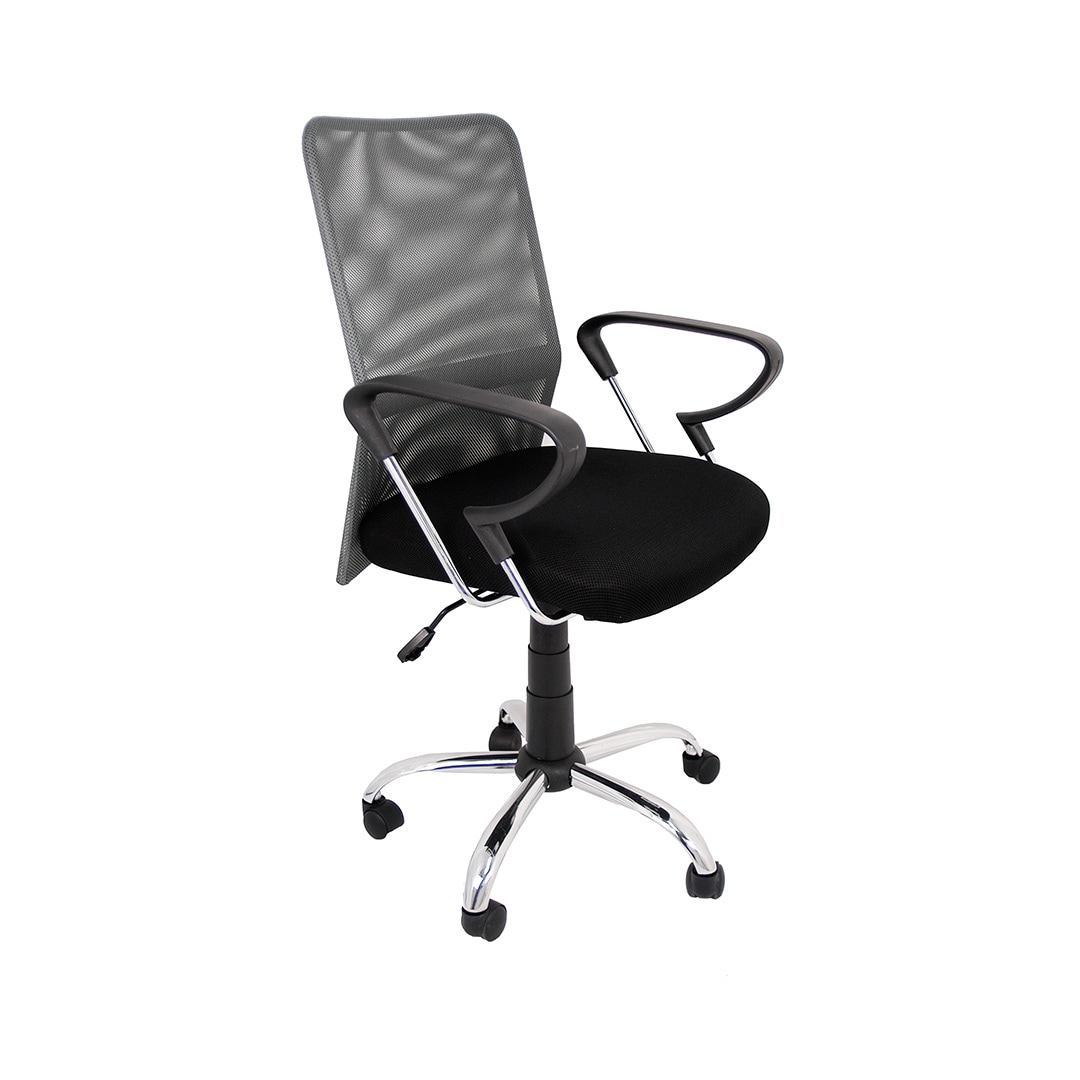 Sillas de oficina con asiento textil color Gris. Modelo Helena