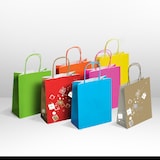 thumbnail of Saco de loja com pegas torcidas ROSA CLARO 23+12x30 cm por 250 - Gimex