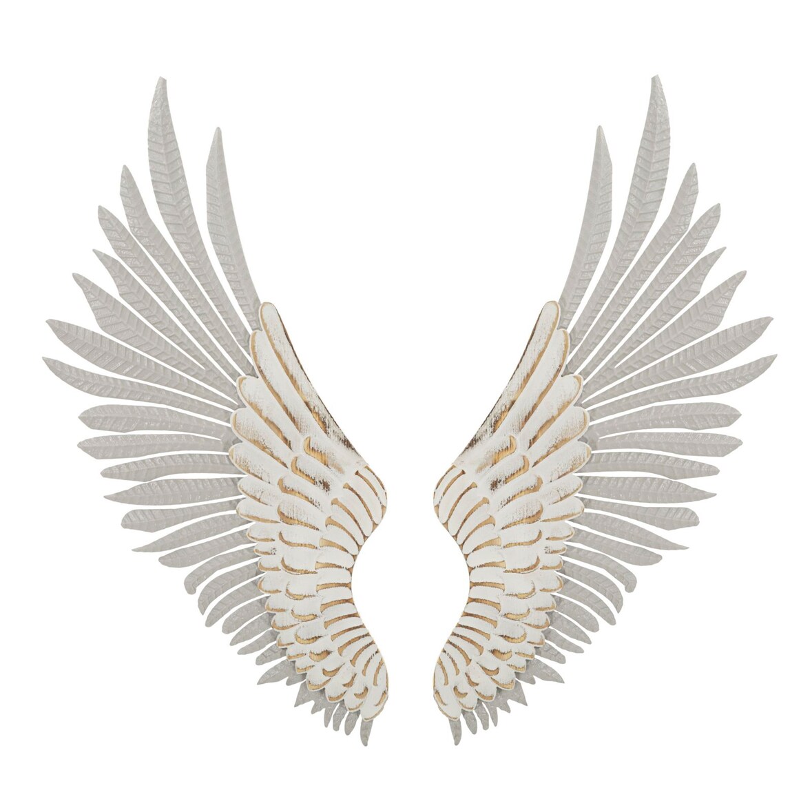 Set di 2 ali in metallo e legno bianco cm 43,8x2,5x104