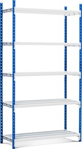 thumbnail of PROREGAL Fachbodenregal MAXIMUS Pro | Grundregal | HxBxT 260x125x50cm | 5 Ebenen | offener Fachboden | Fachlast 248kg | Lichtblau/Lichtgrau