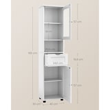 thumbnail of Helloshop26 - Meuble salle de bain colonne rangement 30 x 40 x 165 cm avec étagères réglables placards à porte tiroir compartiment 12_0006523