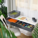 thumbnail of Relaxdays Schubladen Organizer 10-tlg. Set, Schubladeneinsatz, versch. Größen, Ordnungssystem, Kunststoff Trennbox, grau