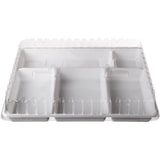 thumbnail of Plateau repas 5 compartiments en plastique blanc sans le couvercle COPL5C - vendu par 200 U - 18,8 x 14,4 x 5,4 cm -Kaliptis
