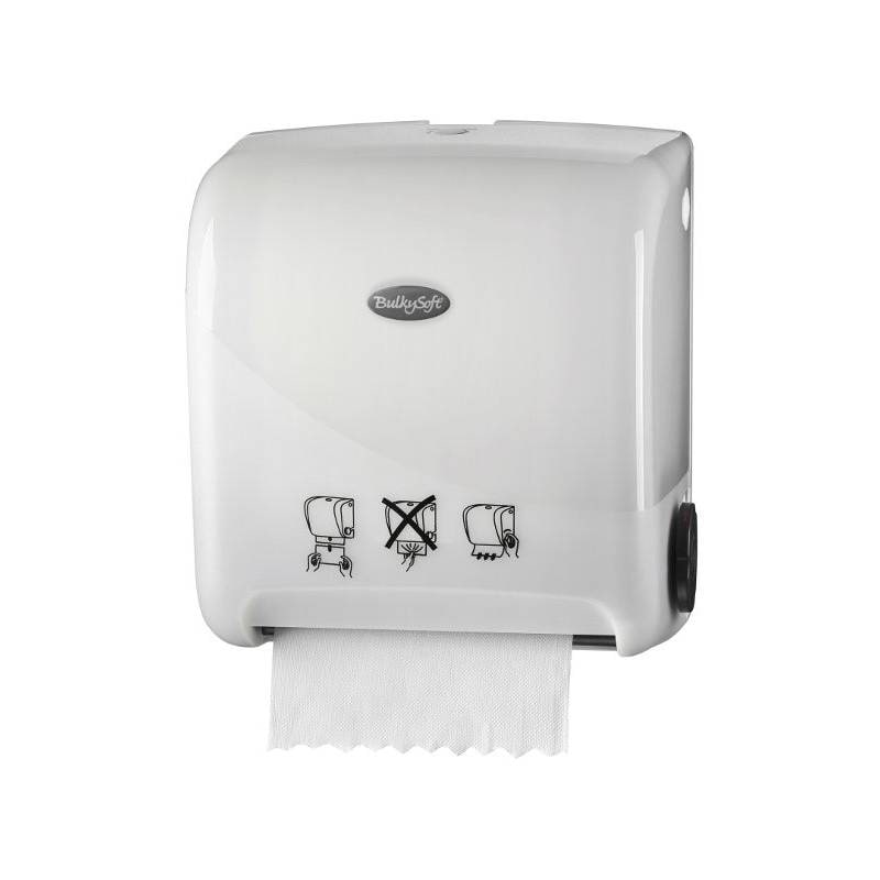BulkySoft Weißer Rollenhandtuchspender mit Auto Hand Cut