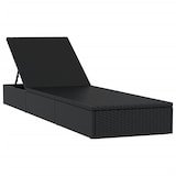 thumbnail of vidaXL Sonnenliege 1 Stk. mit Auflage Schwarz 201x55x62 cm Poly Rattan