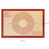 thumbnail of Intirilife Silikon Backmatte in Rot-Braun mit 40 x 60 cm Größe - Backmatte Kochutensil Backunterlage Teigrollmatte