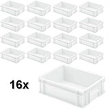 thumbnail of 16x Euro-Stapelbehälter mit 2 Griffleisten, LxBxH 400x300x120 mm, 11 Liter, weiß