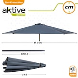 thumbnail of Guarda-sol hexagonal 300 cm antracite cabo de alumínio Aktive Garden