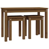 thumbnail of Tables gigognes 3 pcs Marron miel Bois de pin massif Modèle Soleil Zenith Prime