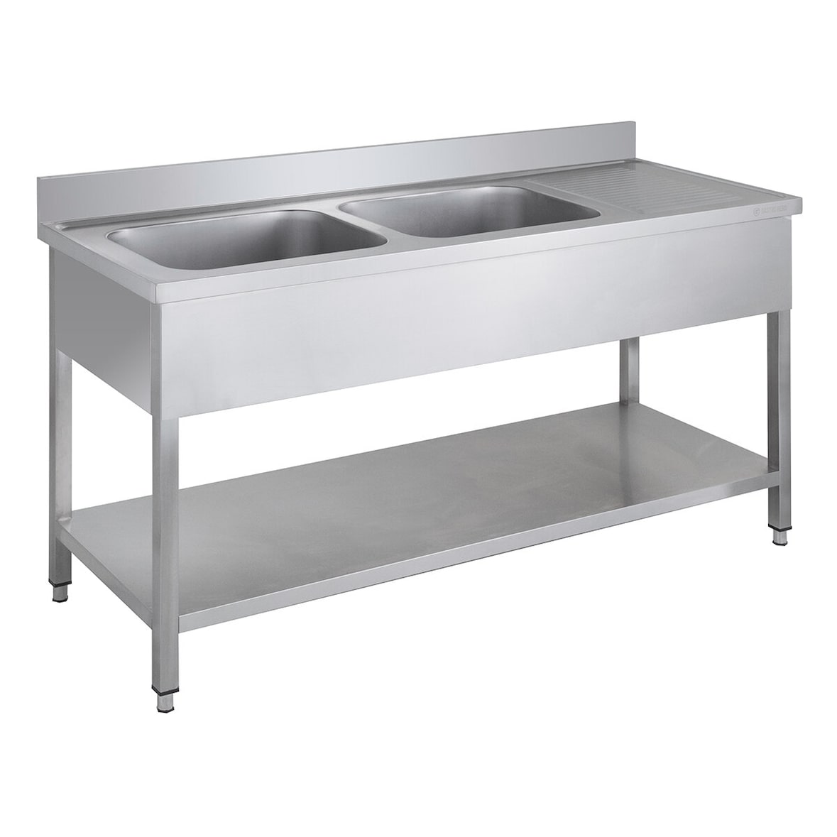 GastroHero Spültisch Basic 16x6 mit 2 Becken links